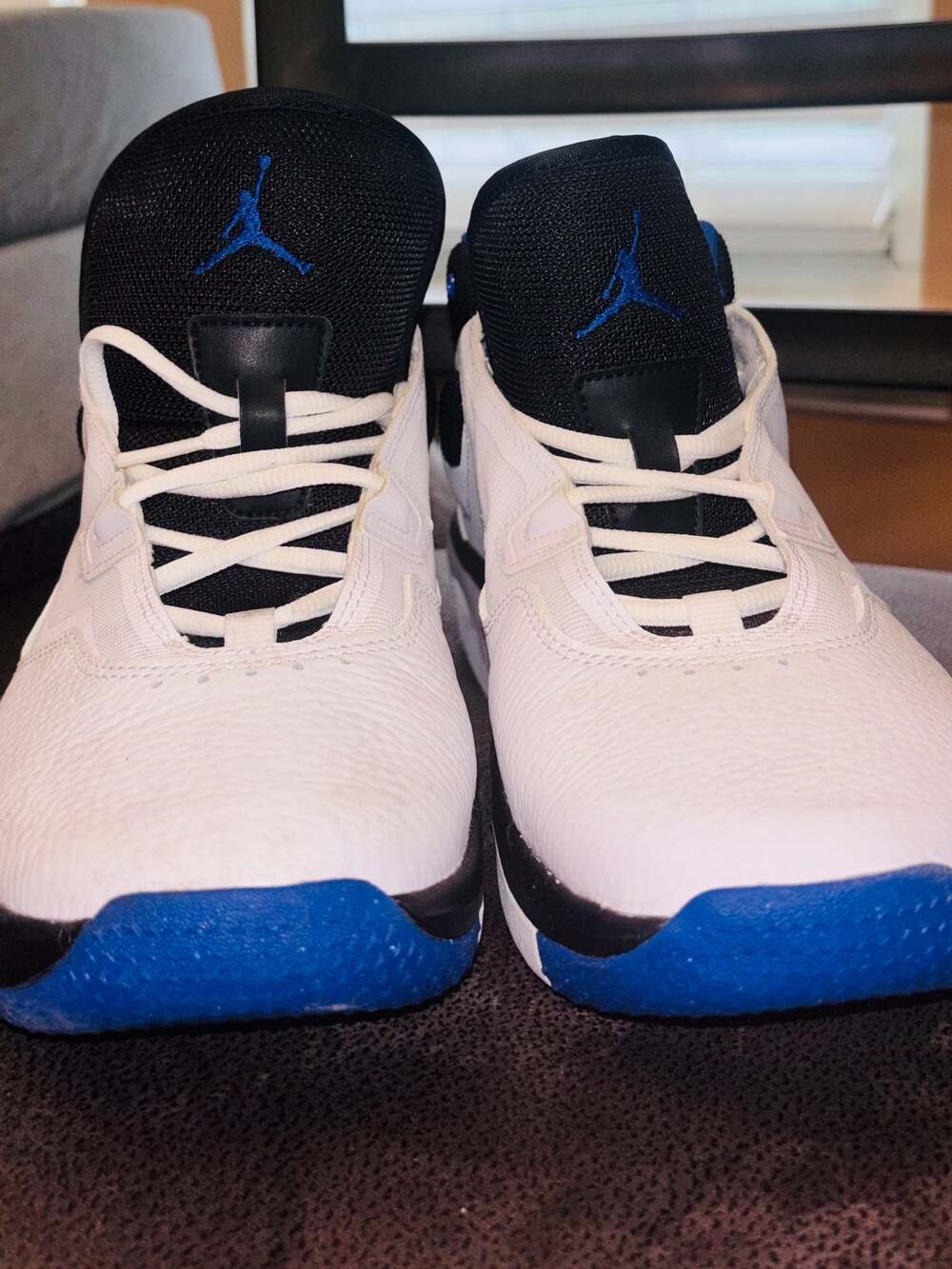 Nike Jordan Flight Club 91 White/Black/Blue Size 10 w/ half in. lift right
